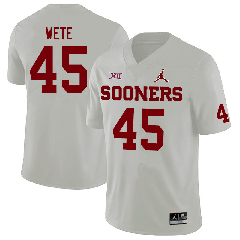 Oklahoma Sooners #45 Joseph Wete College Football Jerseys Sale-White